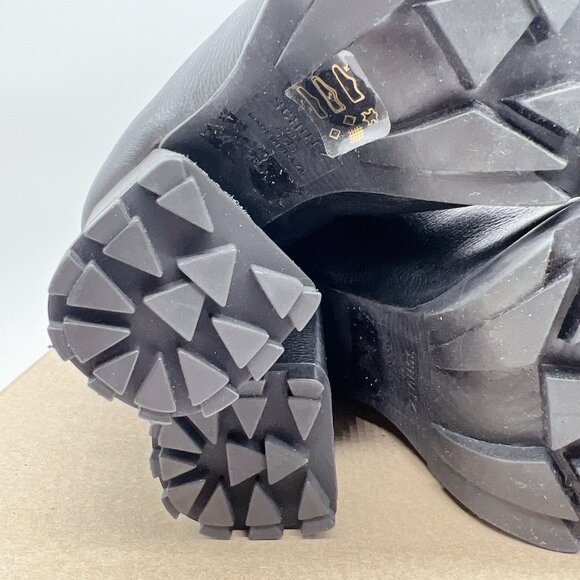 Schutz Zhara Combat Platform Heel Boots Black Leather Lace Up Shearling US 5.5 - Picture 12 of 13